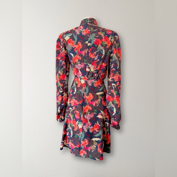 SALONI beautiful silk floral dress size 0 in pristine condition! - Picture 4 of 8